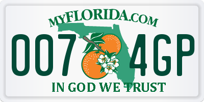 FL license plate 0074GP