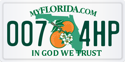 FL license plate 0074HP