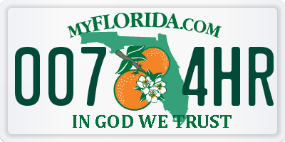FL license plate 0074HR
