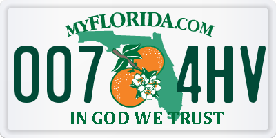 FL license plate 0074HV