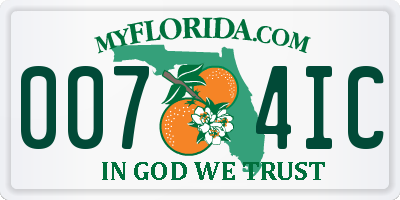 FL license plate 0074IC