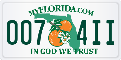 FL license plate 0074II