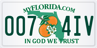 FL license plate 0074IV
