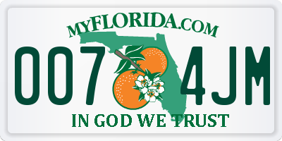 FL license plate 0074JM