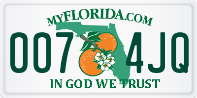 FL license plate 0074JQ