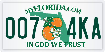 FL license plate 0074KA