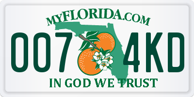 FL license plate 0074KD