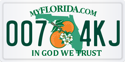 FL license plate 0074KJ