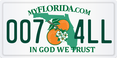 FL license plate 0074LL