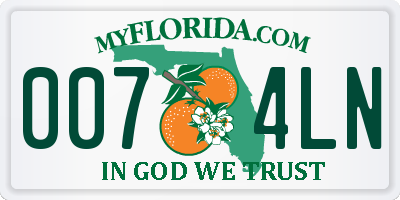 FL license plate 0074LN