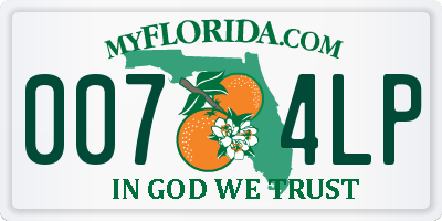 FL license plate 0074LP