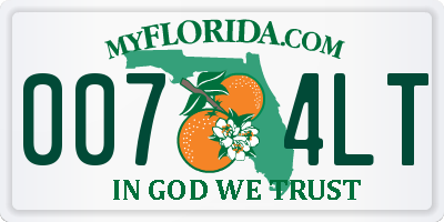FL license plate 0074LT