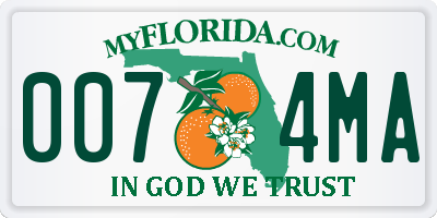 FL license plate 0074MA