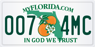 FL license plate 0074MC