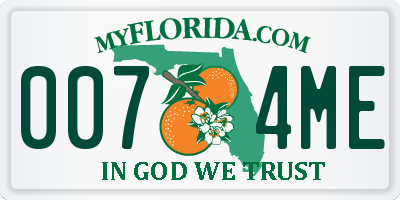 FL license plate 0074ME