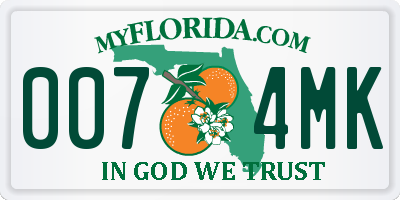 FL license plate 0074MK