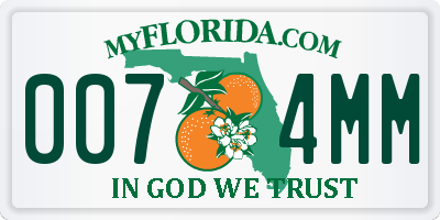 FL license plate 0074MM