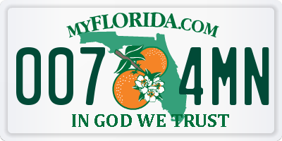 FL license plate 0074MN