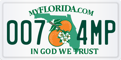 FL license plate 0074MP