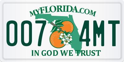 FL license plate 0074MT