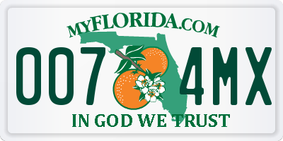 FL license plate 0074MX