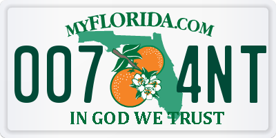 FL license plate 0074NT