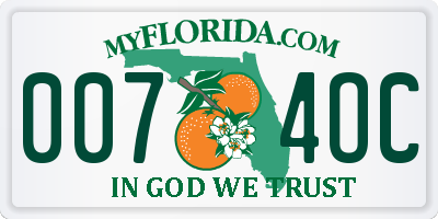 FL license plate 0074OC