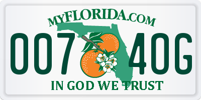 FL license plate 0074OG