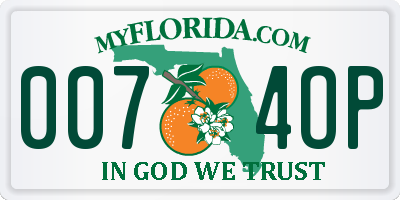 FL license plate 0074OP