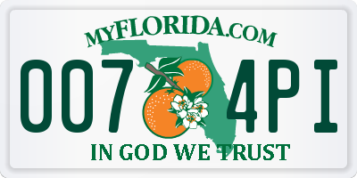 FL license plate 0074PI