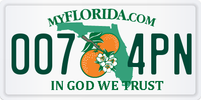 FL license plate 0074PN