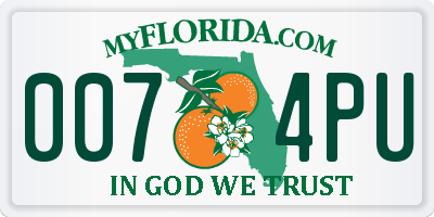 FL license plate 0074PU