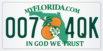 FL license plate 0074QK