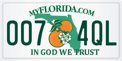 FL license plate 0074QL
