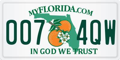 FL license plate 0074QW