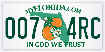 FL license plate 0074RC