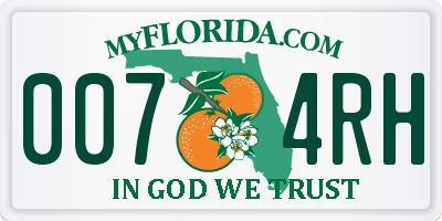 FL license plate 0074RH