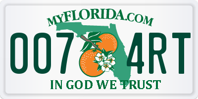 FL license plate 0074RT