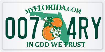 FL license plate 0074RY