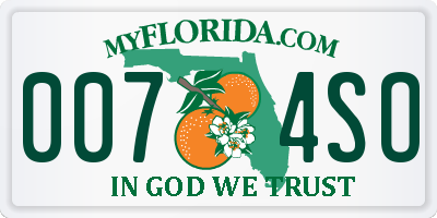 FL license plate 0074SO