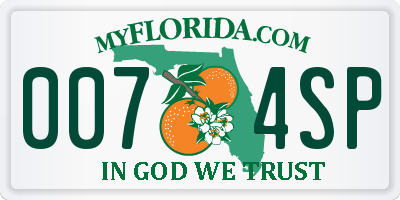 FL license plate 0074SP