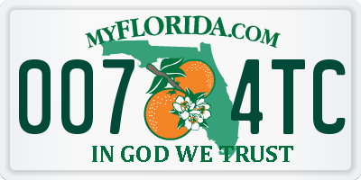 FL license plate 0074TC