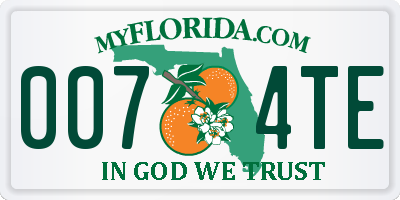FL license plate 0074TE