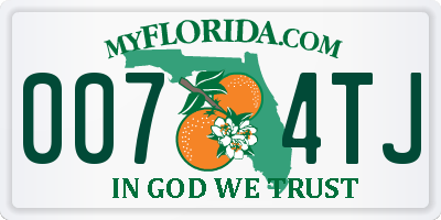 FL license plate 0074TJ