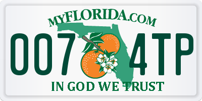 FL license plate 0074TP