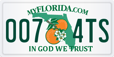 FL license plate 0074TS