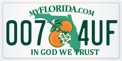 FL license plate 0074UF