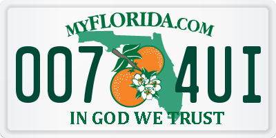 FL license plate 0074UI