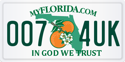 FL license plate 0074UK