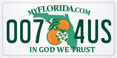 FL license plate 0074US